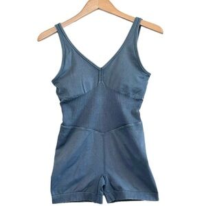 🌈 6/$60 JoyLab Seamless Shorts Bodysuit Onesie Unitard Blue Built In Bra Medium